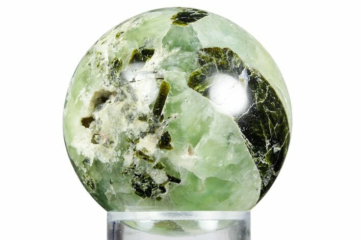 Polished Prehnite With Epidote Sphere #343065